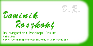 dominik roszkopf business card